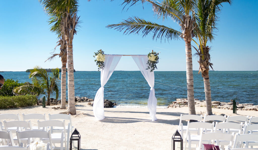 key largo beach wedding altar