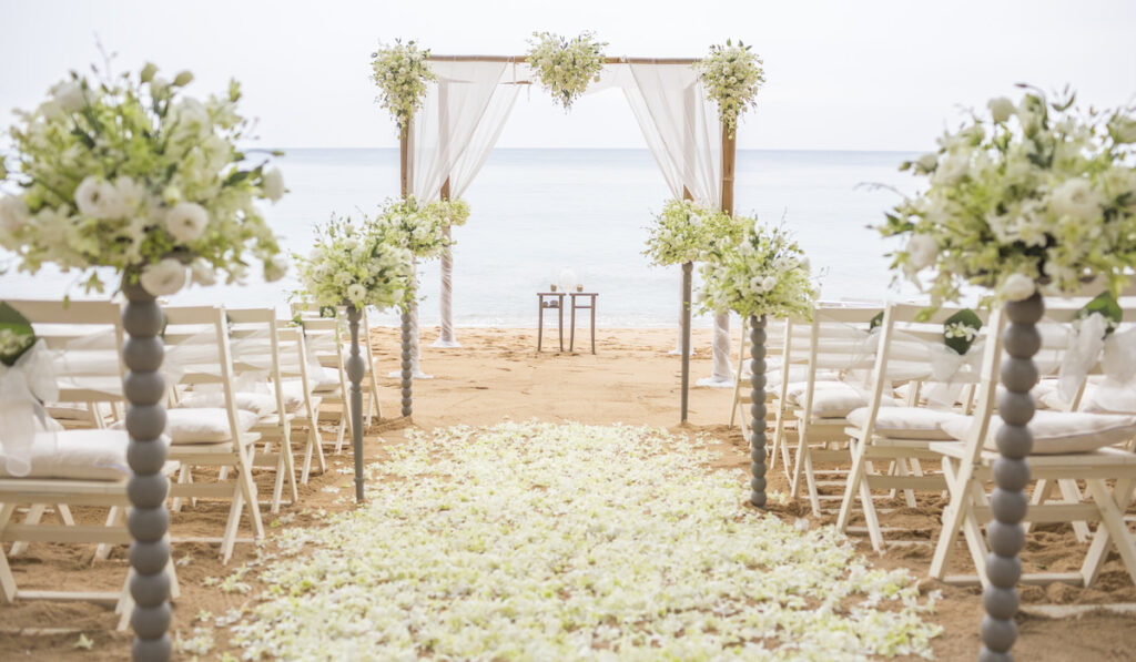 wedding altar at the beach