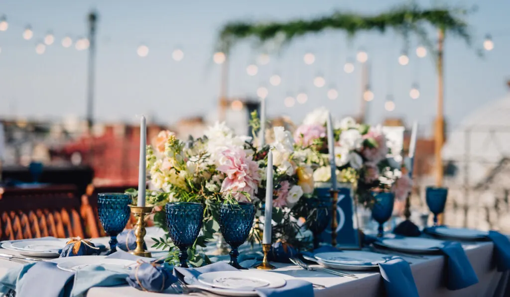 white and blue wedding theme