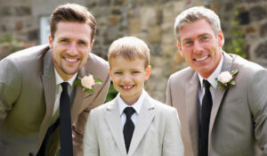 father and groom with son