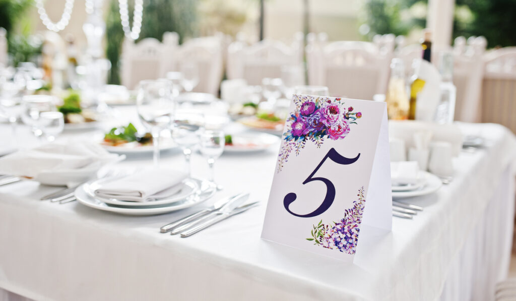 table number five guests tables on wedding set up 