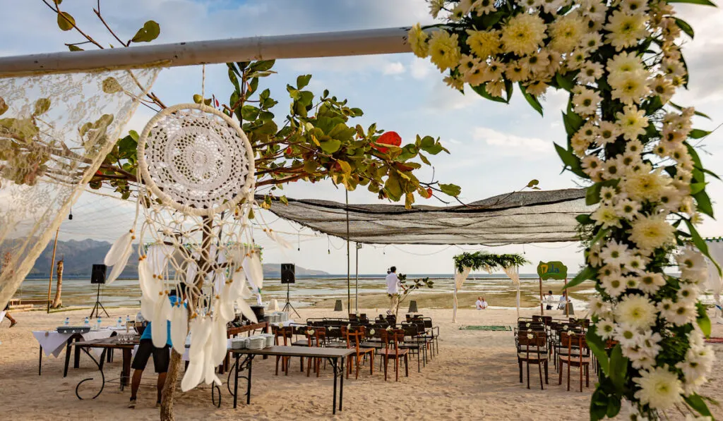 Boho wedding beach style bali 
