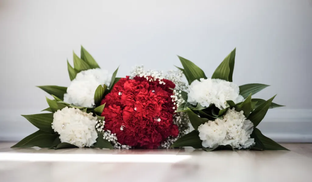 Wedding Flower Bouquets on the Floor
