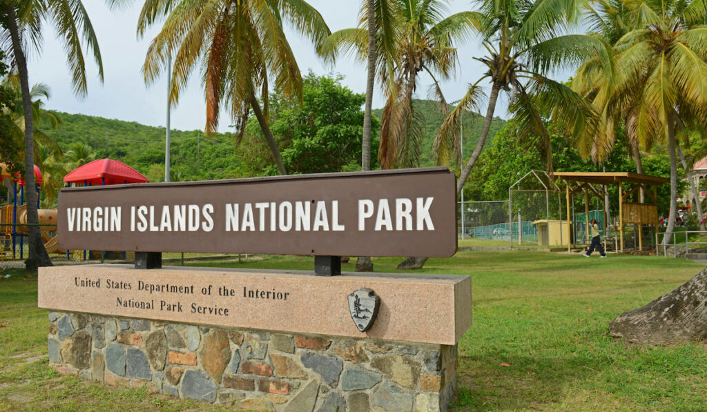 virgin islands national park entrance sign 