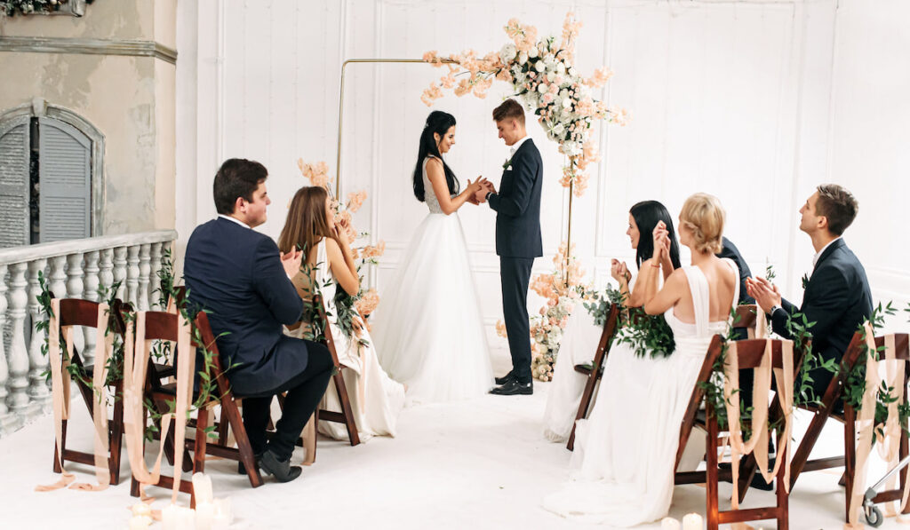 Intimate wedding ceremony with limited number of guests
