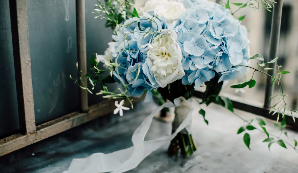 beautiful blue bouquet of flowers