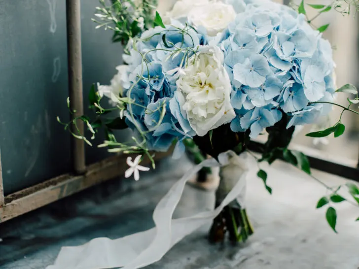 beautiful blue bouquet of flowers